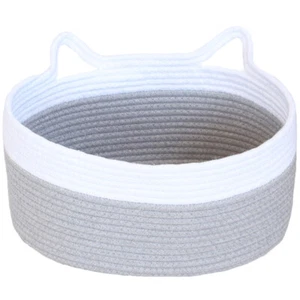 Cotton Thread Cat Nest Child Sundries Storage Basket Hand Knitting - Picture 1 of 12