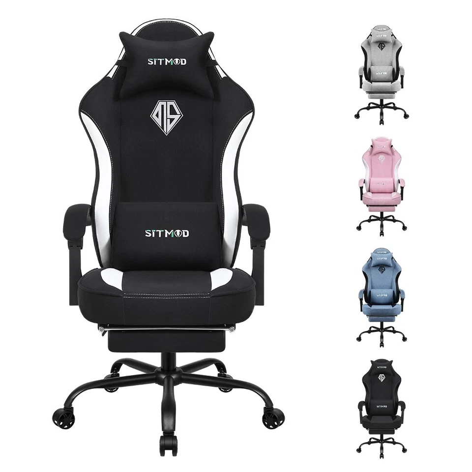 Gaming Chair, Video Gaming Chairs for Adults, Fabric Comfortable Computer Chair - Image 1 of 4