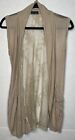 WETSEAL WOMEN'S OPEN FRONT KNIT AND LACE T-SHIRT VEST TAN SIZE SMALL S