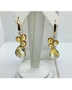 14k gold Citrine dangle chandelier earrings - Picture 1 of 5