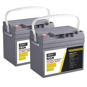 NNEDSZ Deep Cycle Battery 12V 50Ah x2 Box Portable Solar Caravan Camping - Picture 1 of 7