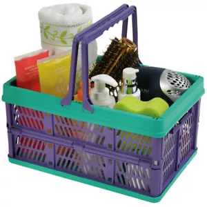 CESTO PIEGHEVOLE PIEGHEVOLE PORTAOGGETTI CASSA PLASTICA SHOPPING roulotte camper - Foto 1 di 3