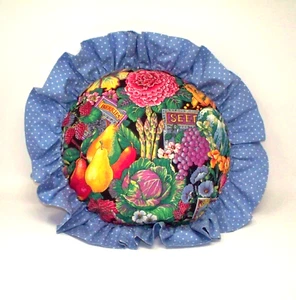 Joan Kessler Fruits Veggies Florals Seeds Cotton Concord Fabric decor pillow - Picture 1 of 3
