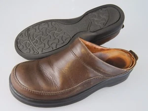 FOOTPRINTS Brown Leather Ashby Slip On Mules Shoes Women's US 6 EU 37 Narrow - Picture 1 of 12
