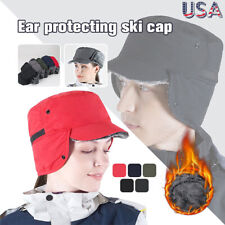 Winter Hat with Ear Flap Thermal Windproof Hat Winter Hat Flat Cap for Women Men