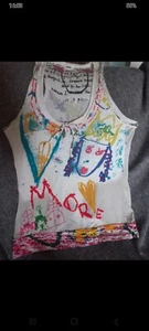 Desigual Womens Tank Sleeveless Graphic Print Cotton Multicolor Canotta Donna - Foto 1 di 7