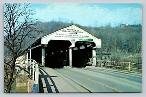 Philippi West Virginia historische 2-spurige überdachte Brücke VINTAGE Postkarte - Bild 1 von 2