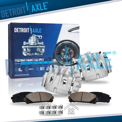 Front Disc Calipers & Brake Pads for Toyota Highlander Lexus RX350 NX300 NX300h - Image 1 of 4