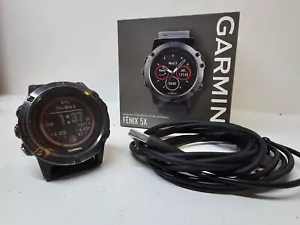 Garmin Fenix 5X 51mm Sapphire Crystal Black GPS Watch + extra charge cable - Picture 1 of 12