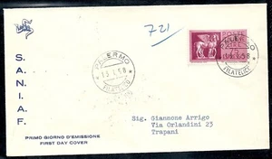 1958 FDC SANIAF ITALIEN ESPRESSO LIRE 75 REISEN MF7670 - Bild 1 von 1