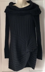 Star by Julien Macdonald Pulloverkleid schwarz Größe 12 Angora-Mix Glitzerausschnitt - Bild 1 von 6
