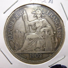1902 A French Indo China Piastre Silver Crown Coin