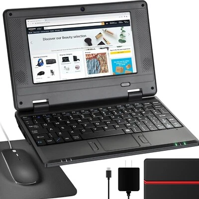 Portable Laptop Computer 7'' IPS Quad Core Android 12.0 Netbook Wi-Fi For Kid - Image 1 of 4