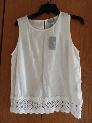 Camiseta sin mangas Kenar para mujer, lino marfil talla M NUEVA Foto 1 de 4