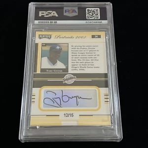 2003 Playoff Portraits GOLD Autograph TONY GWYNN /15 PSA AUTO 8 POP 1 San Diego - Picture 1 of 5