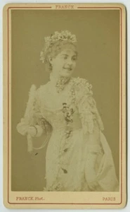 CDV 1877 Franck à Paris. la soprano Emilie Mily Meyer. Théâtre de la Renaissance - Foto 1 di 2