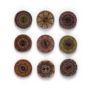 Retro Round Wood Buttons for Sewing Scrapbooking Crafts Gift home Decor 15-25mm - Picture 1 of 15