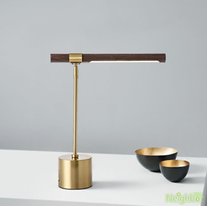 Nordic Simple Wood Desk Light LED Table Lamps Bedroom Bedside Adjustable Fixture