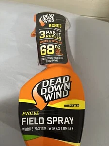 Dead Down Wind Odor Eliminating Unscented Evolve Field Spray w/ 3 Refills 32 oz - Picture 1 of 2