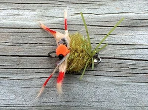 Fly Fishing Flies (Bonefish, Redfish, Permit) Kung Fu Crab Olive & Tan (3 flies) - Picture 1 of 1