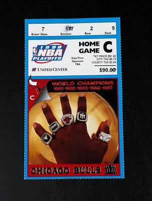 May 3, 1998 NBA Playoff Ticket Stub Hornets vs Bulls Game 1, Jordan 35 pts - Image 1 of 4
