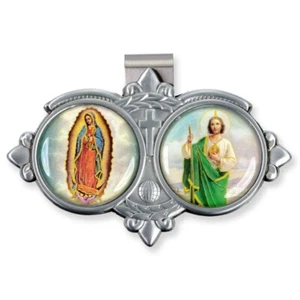 Nuestra Señora De Guadalupe & St. Judas - Resina Pinza para Visera VR-320 - Picture 1 of 1