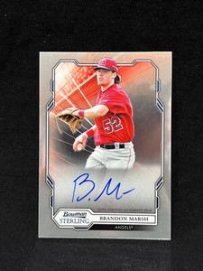 BRANDON MARSH ANGELS PHILLIES 2019 BOWMAN STERLING ROOKIE ON CARD AUTO AUTOGRAPH