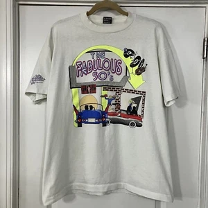 Vintage The Fabulous 50s T Shirt Mens XL White Short Sleeve VGC Single Stitch - Picture 1 of 12