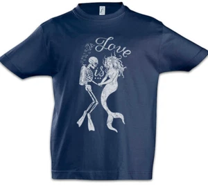 Mermaid Diver Love Kids Boys T-Shirt Diving Dead Skeleton Sea Sailor Sailing - Picture 1 of 1