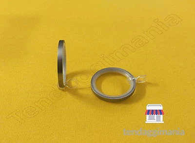 TENDAGGIMANIA N°2 ANELLI PER BASTONE TENDA MM 20 FINITURA NIKEL SATINATO