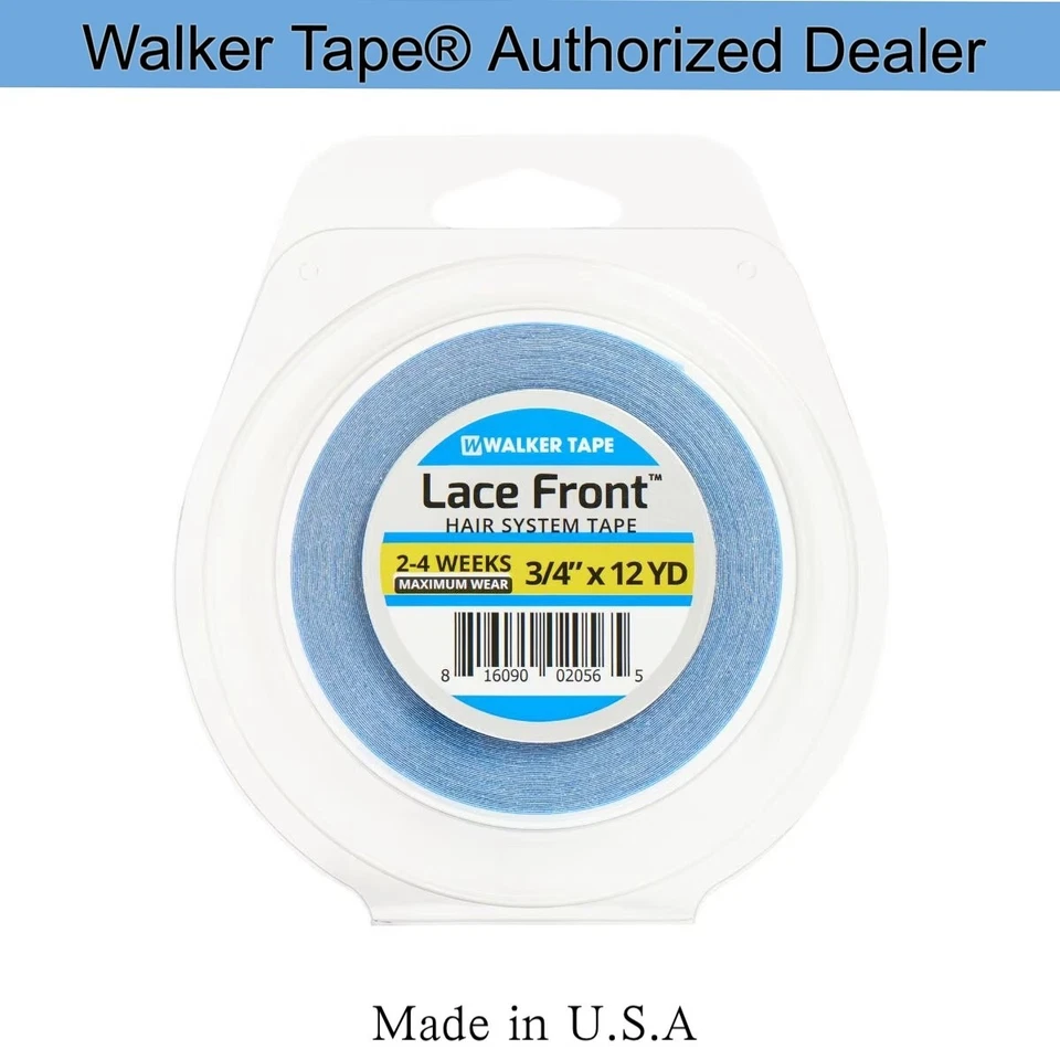 Walker 3/4"x 12yards Lace Front Support Tape (Blue Liner), Double Side Roll Tape - Image 1 of 1