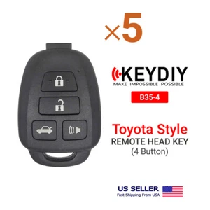 5X KEYDIY Universal Remote Head Key Toyota Style 4 Buttons B35-4 - Picture 1 of 4