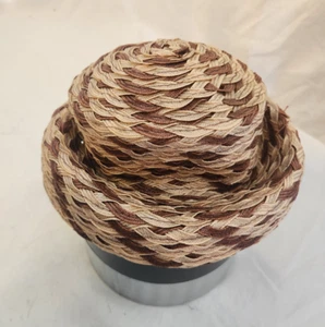 Vintage Ladies New York Creation brown ribbon woven doll hat - Picture 1 of 7