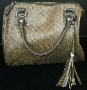 GIANNINI DARK BROWN PURSE DR'S BAG STYLE WITH TASSELS ZIPPER CLOSURE WITH POCKET - Picture 1 of 6