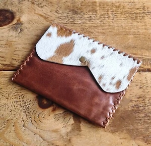 Leather Clutch, Handmade Purse, Minimalist Envelope Style, Ladies Purse | Women' - Picture 1 of 8