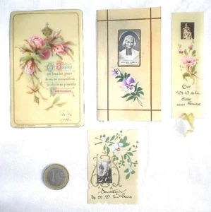 4 FROMME BILDER MESSER 20. Jh. CELLULOID BEMALT - Bild 1 von 6