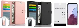 FOR OnePlus Nord N20 5G GN2200 Wallet Pouch Case Phone Cover + Tempered Glass - Picture 1 of 2