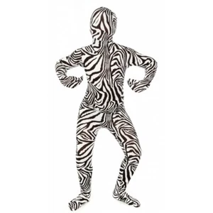 Morph Zebra Tiger Stripe Body Suit 2nd Skin Halloween Costume Child Large 10-12 - Picture 1 of 2
