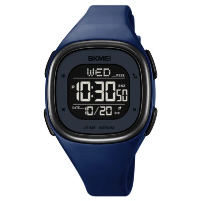SKMEI Hombres Niños Estudiantes LED Digital Cuadrado Exterior Deporte Cuarzo Relojes de Pulsera Foto 1 de 4