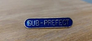 Vintage Old School College Sub Prefect Identification Enamel Brooch Badge Round - Picture 1 of 3