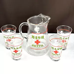 SELTENES SET! Vintage 1983 M*A*S*H 4077th Army Mash TV Show Promo Krug & 4 Gläser - Bild 1 von 10