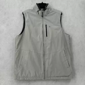 Izod All Weather Vest Mens MEDIUM Soft Shell Ripstop Fleece Lined Green/Grey - Picture 1 of 9