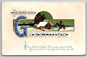 Christmas Greetings Home Winter Snow Fence International Art Germany  Postcard - Picture 1 of 2