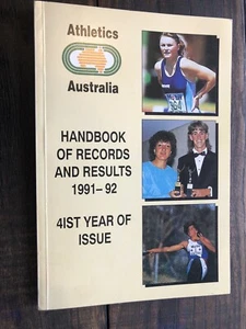 Manual de registros y resultados de atletismo de Australia 1991 1992 PB GC - Imagen 1 de 3