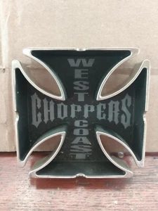 West Coast Choppers Ashtray Cross Logo Chrome Plated Cast Ashtray-Never use-E1 - Picture 1 of 1