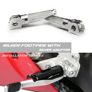 Silver SHINOBI Front Rider Foot Pegs Pedal For Daytona 675 / R 06 07 08 09 10 11 - Picture 1 of 7