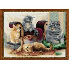Counted Cross Stitch Kit Cats DIY Unprinted canvas