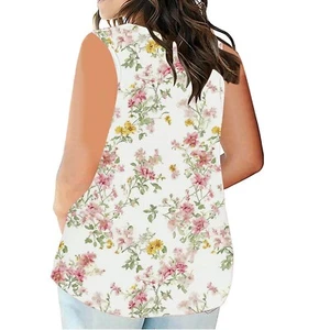 Women's printed V-neck shirt casual loose - Picture 1 of 3
