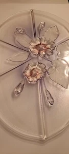 Mikasa Wintage Crystal Walther Glass. Pink Rose Design Platter - Picture 1 of 2