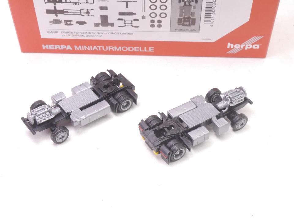 1:87 EM1289 Herpa 084826 2x Bausatz Scania CR CS Lowliner ZM Chassis neu in OVP